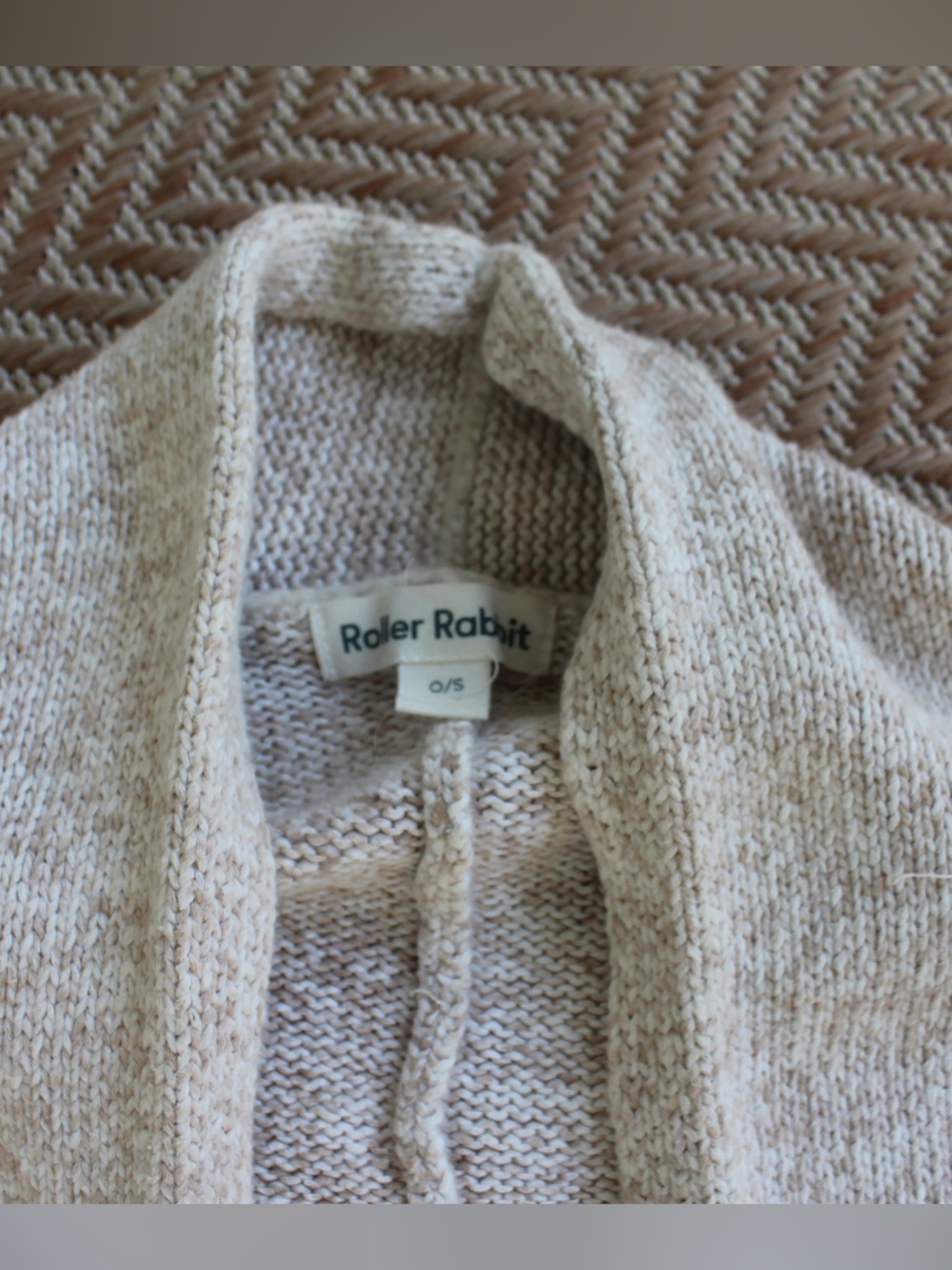 Roller Rabbit Light Heathered Cream Open-Front Cape Jacket - Picture 3 of 3